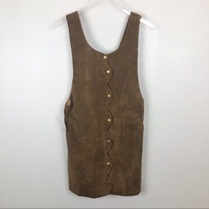 Love Riche Corduroy Button Up Dress Brown Small